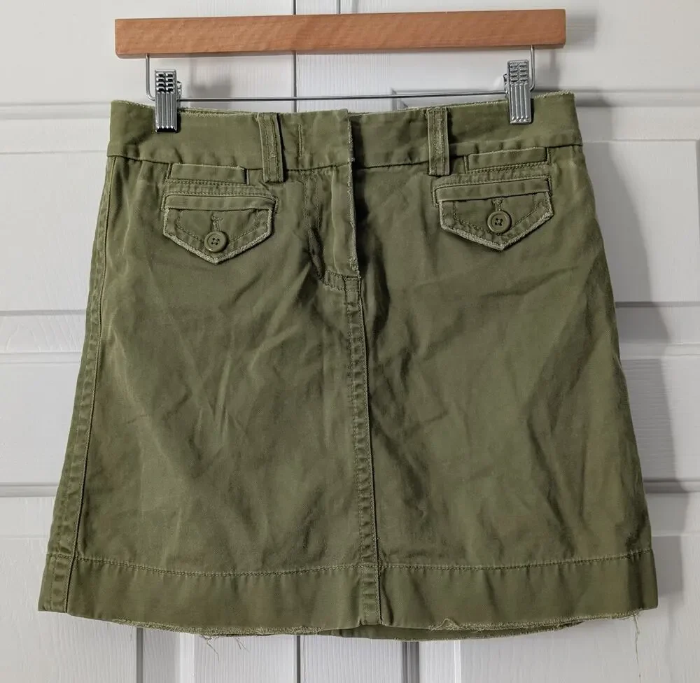 J. Crew Green Y2K Utility Skirt